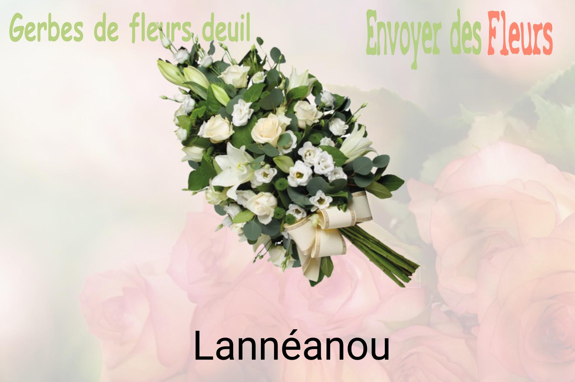 Gerbe de fleurs de deuil livrée à Lannéanou